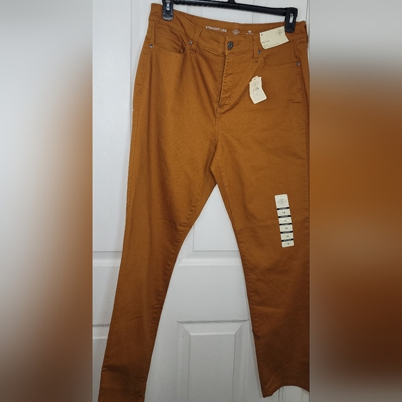 St. John's Bay Women's Straight Leg Mid Rise Jeans Size 14 Roasted Pecan - Picture 5 of 8